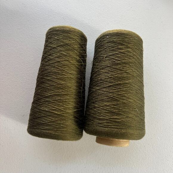 Unbranded Other - Unbranded Lot Of Two Cones Of Olive Green Silk Yarn/Thread
